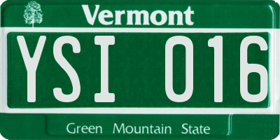 VT license plate YSI016