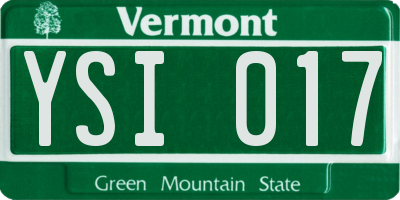 VT license plate YSI017