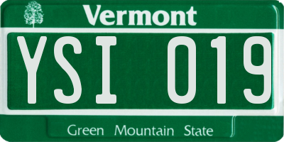 VT license plate YSI019