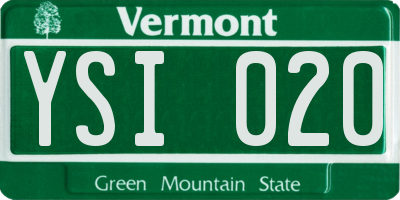 VT license plate YSI020