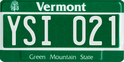 VT license plate YSI021