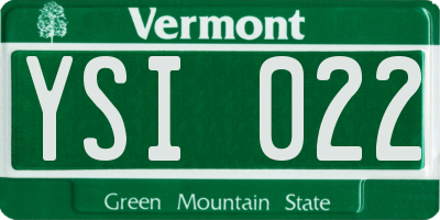 VT license plate YSI022