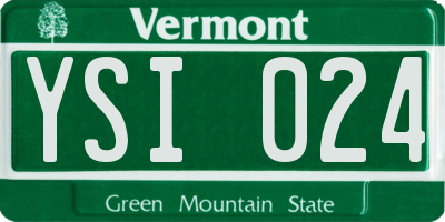 VT license plate YSI024
