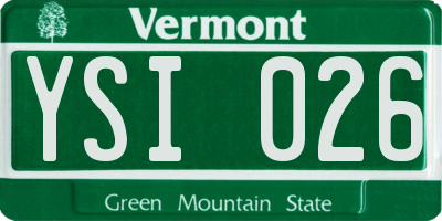 VT license plate YSI026