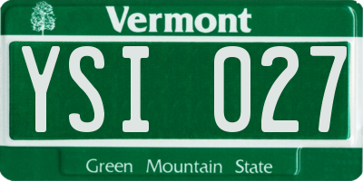 VT license plate YSI027