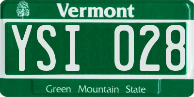 VT license plate YSI028