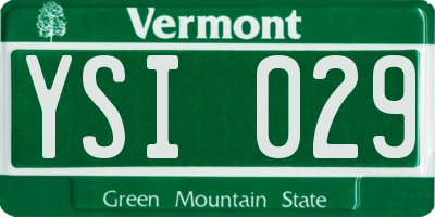 VT license plate YSI029