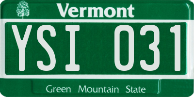 VT license plate YSI031