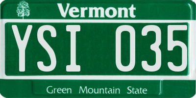 VT license plate YSI035