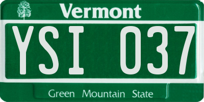 VT license plate YSI037