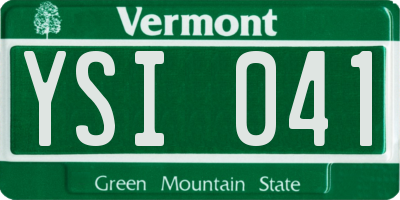 VT license plate YSI041