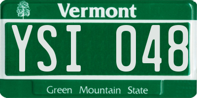 VT license plate YSI048