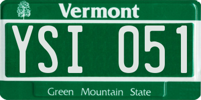 VT license plate YSI051