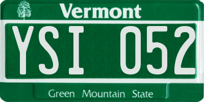VT license plate YSI052