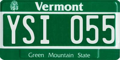VT license plate YSI055
