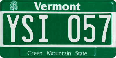 VT license plate YSI057