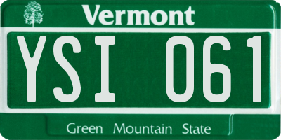 VT license plate YSI061