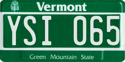 VT license plate YSI065