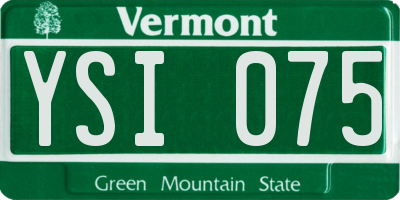 VT license plate YSI075