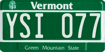 VT license plate YSI077