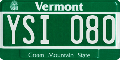 VT license plate YSI080