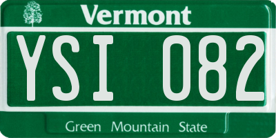 VT license plate YSI082