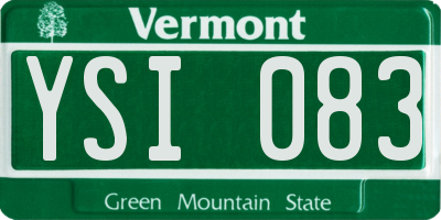 VT license plate YSI083
