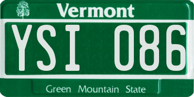 VT license plate YSI086