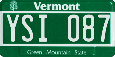 VT license plate YSI087
