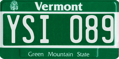 VT license plate YSI089