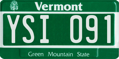 VT license plate YSI091