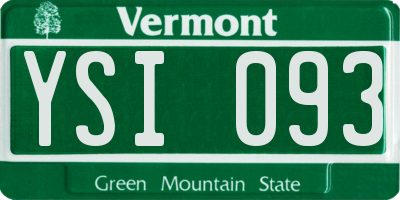 VT license plate YSI093