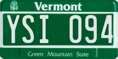 VT license plate YSI094