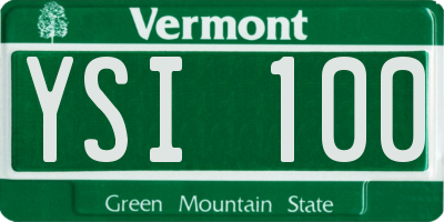 VT license plate YSI100