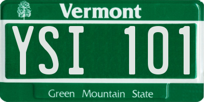 VT license plate YSI101