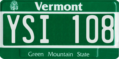 VT license plate YSI108