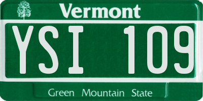 VT license plate YSI109