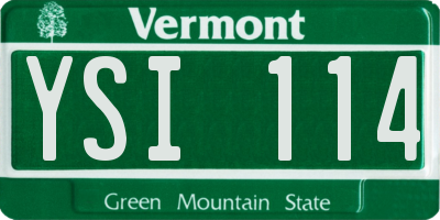 VT license plate YSI114