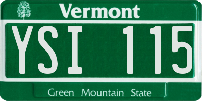 VT license plate YSI115