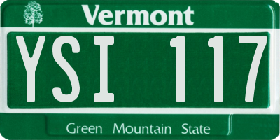 VT license plate YSI117