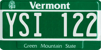 VT license plate YSI122