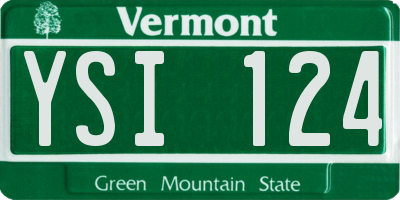 VT license plate YSI124