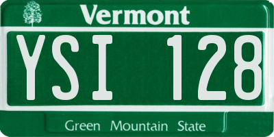 VT license plate YSI128