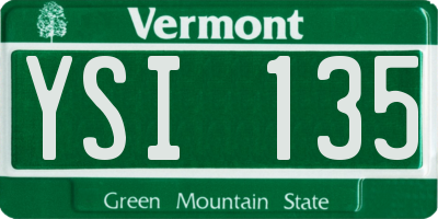 VT license plate YSI135