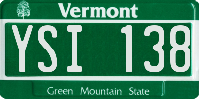 VT license plate YSI138