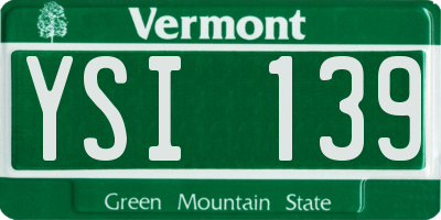 VT license plate YSI139
