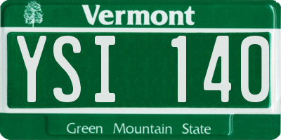VT license plate YSI140