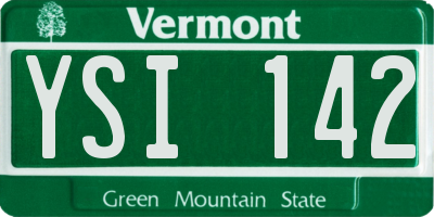 VT license plate YSI142
