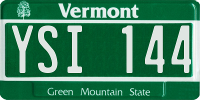 VT license plate YSI144