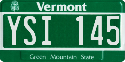 VT license plate YSI145